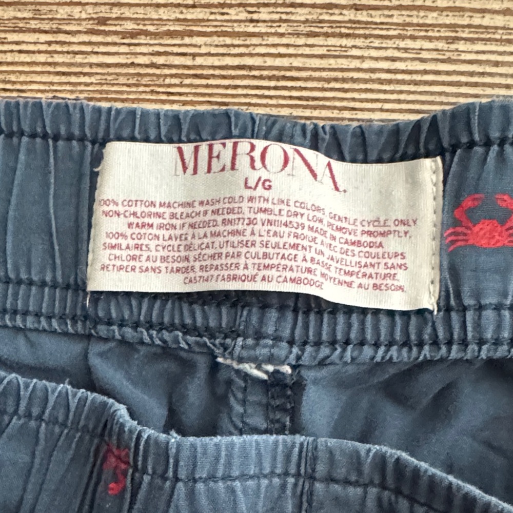 Merona Navy Shorts with Red Embroidery